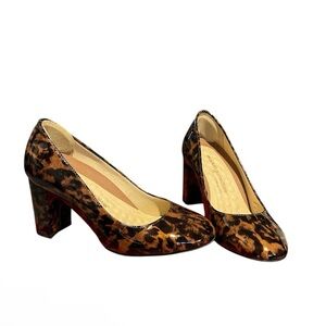 Walking Cradle Leopard Print Women's Block Heel Shoes Sz:6.5